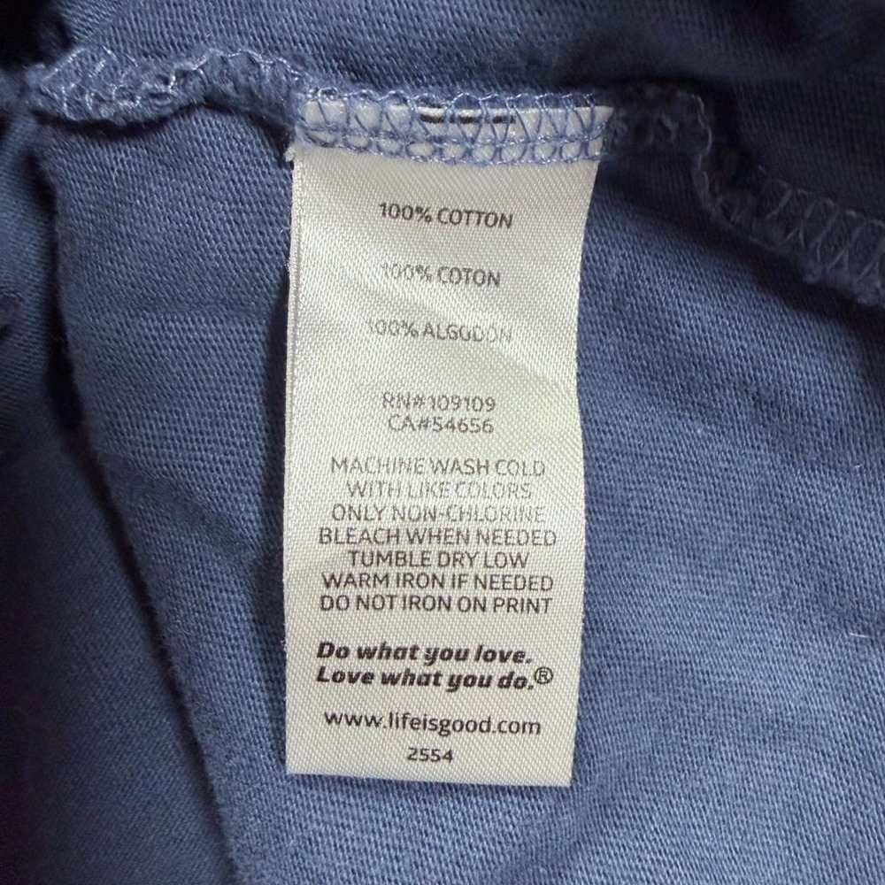 Life is Good Womens T-Shirt Crusher Navy Blue Heart Graphic XXL - Picture 5 of 7